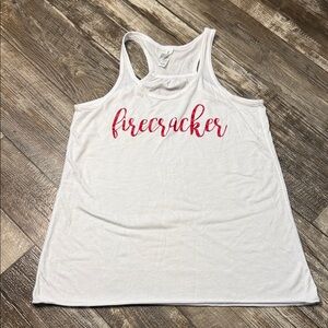 White Firecracker Tank Top Large